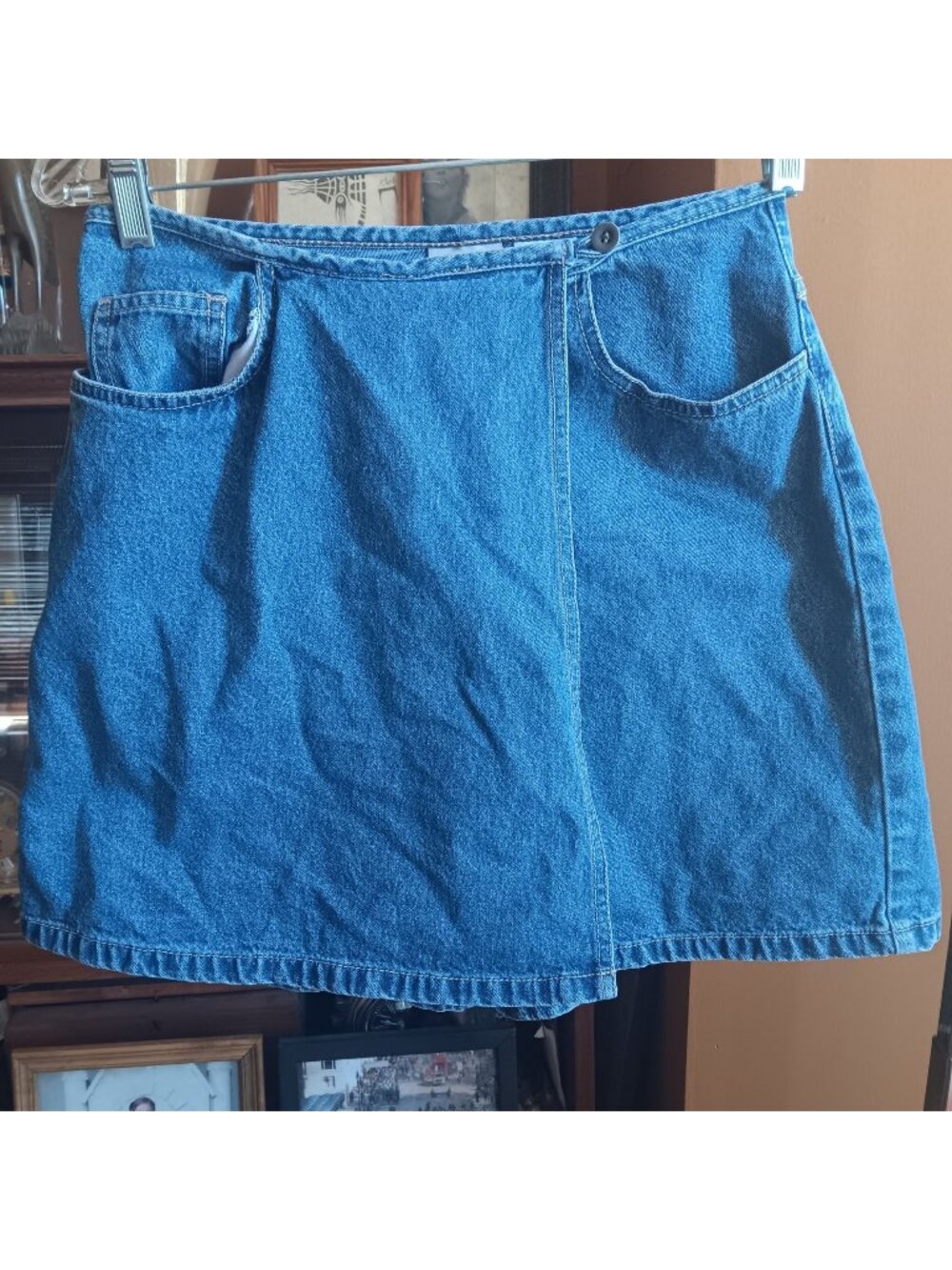 Vintage Y2K sz 6 28W Sonoma Womens Denim Skort 100% Cotton